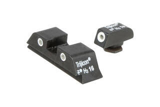 The Trijicon Bright & Tough night sight set for Glocks feature green Tritium inserts for low light shooting